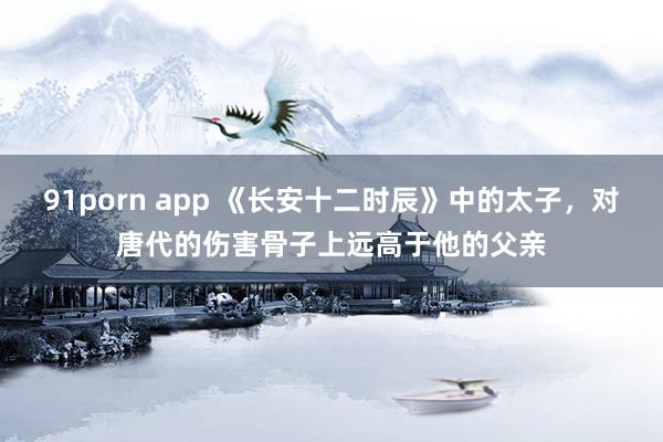 91porn app 《长安十二时辰》中的太子，对唐代的伤害骨子上远高于他的父亲