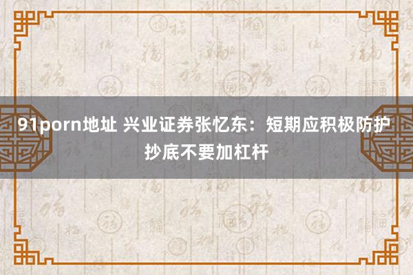91porn地址 兴业证券张忆东：短期应积极防护 抄底不要加杠杆