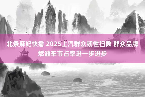 北条麻妃快播 2025上汽群众韧性扫数 群众品牌燃油车市占率进一步进步