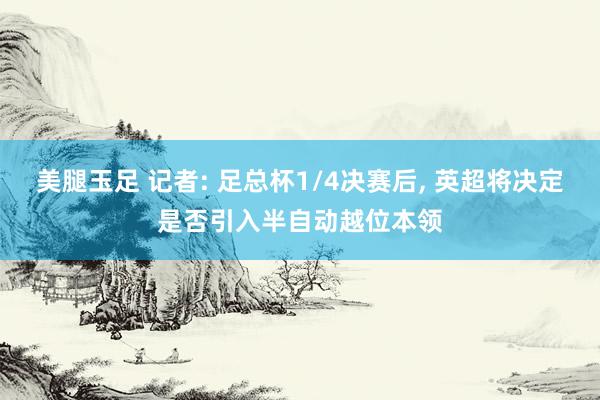 美腿玉足 记者: 足总杯1/4决赛后, 英超将决定是否引入半自动越位本领