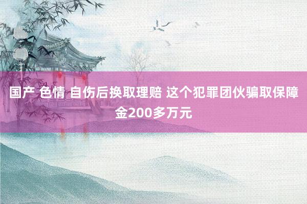 国产 色情 自伤后换取理赔 这个犯罪团伙骗取保障金200多万元